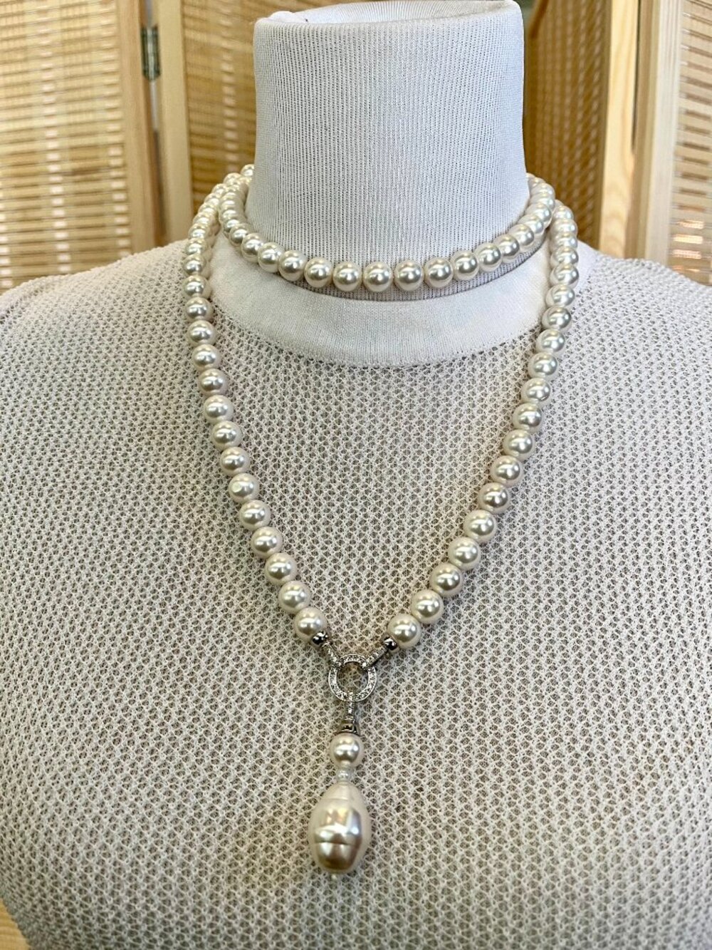Long Pearl String Necklace